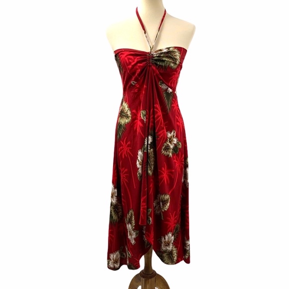 Hula Hula Hawaii Dresses & Skirts - Hula Hula Hawaii Aloha Red Floral Smocked Dress